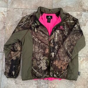 Mossy Oak Camouflage Full Zip Jacket Camo Pink Lined Insulated Hunting Women XL